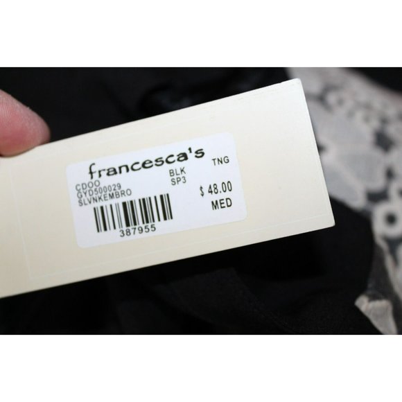 Annabella Womens Black White Floral Lace Inset Sleeveless Dress M NWT FLAW - Picture 8 of 8